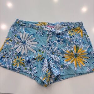 Lilly Pulitzer Breakwater Aide Blue Allover Floral Daisy Shorts Size 14